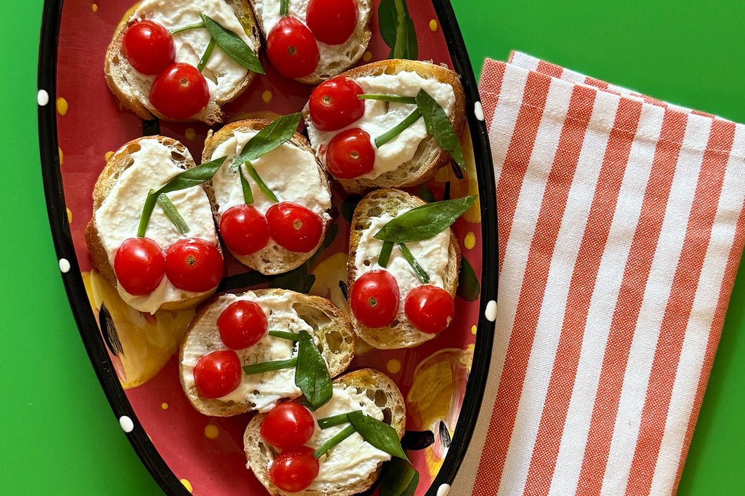 Cherry Tomato Basil Crostini