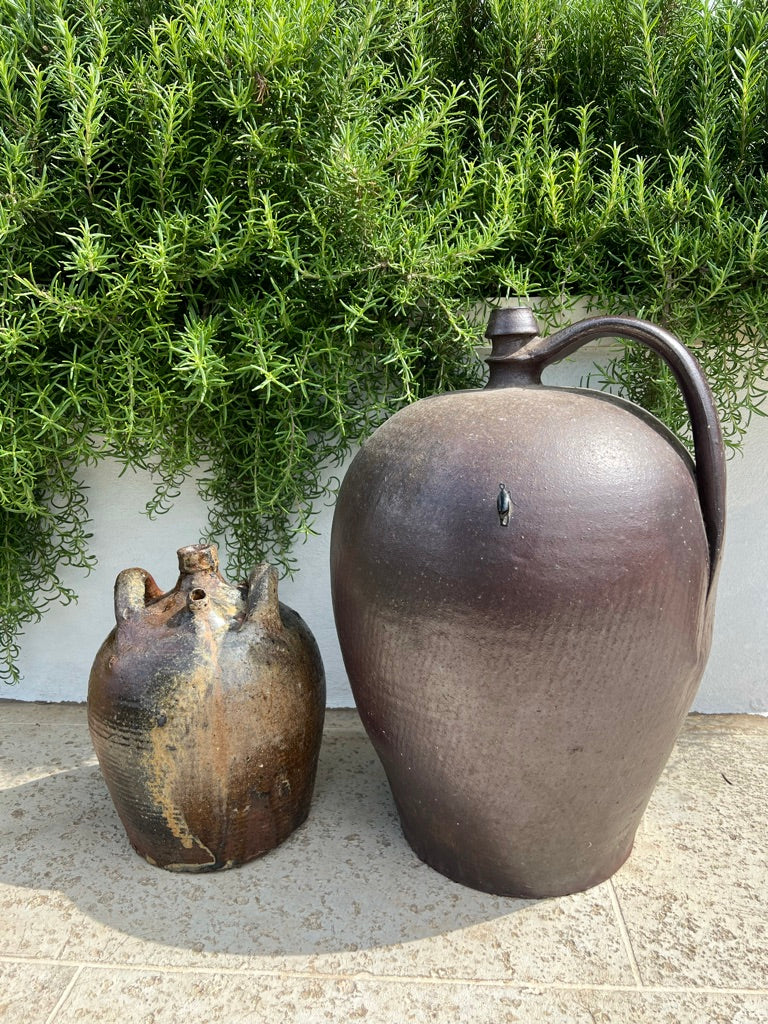 French Provincial Stoneware Olive Oil Jug