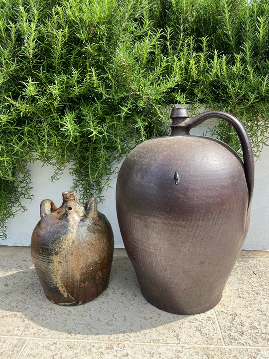 French Provincial Stoneware Olive Oil Jug