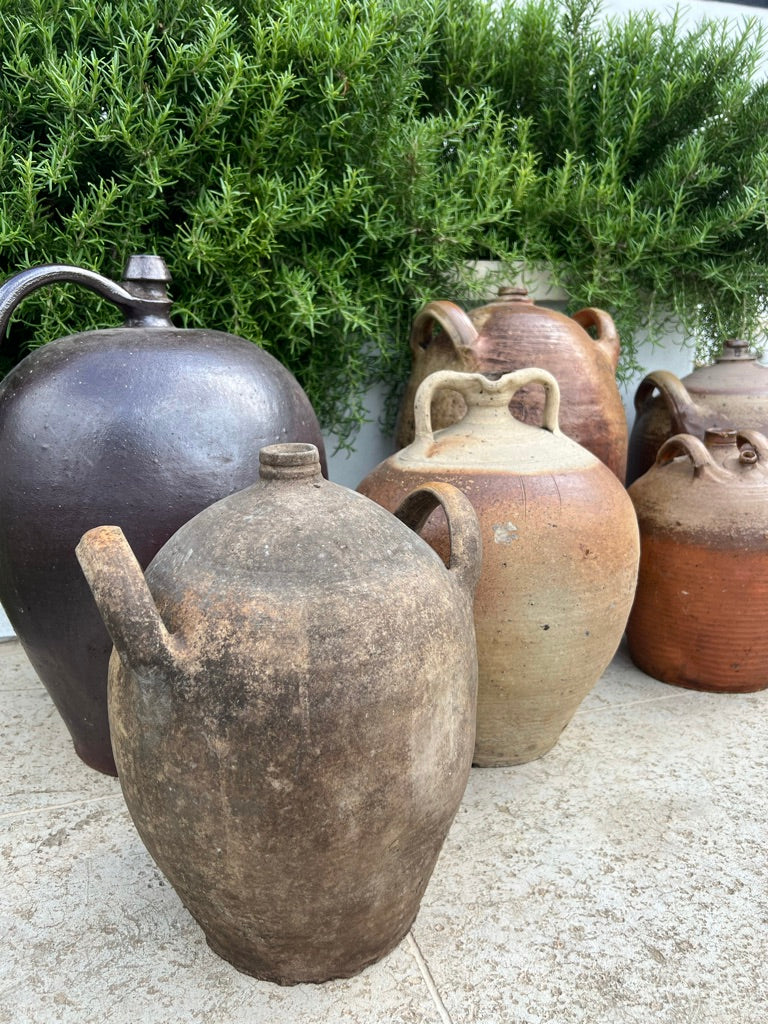 French Provincial Stoneware Olive Oil Jug