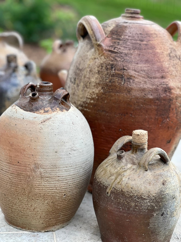 French Provincial Stoneware Olive Oil Jug