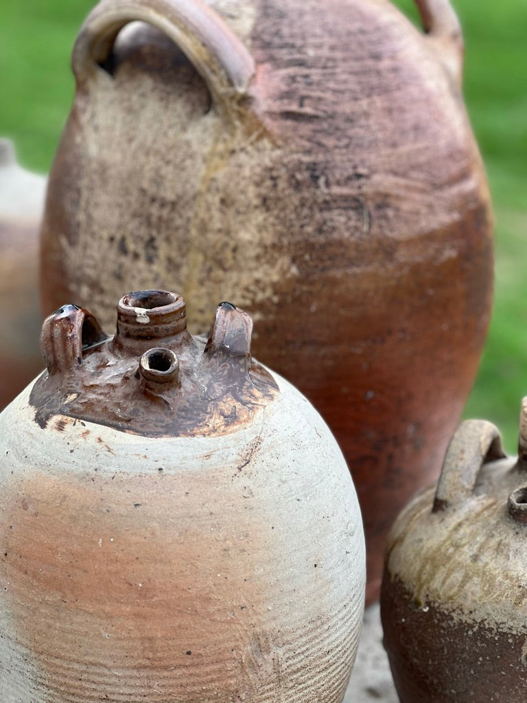 French Provincial Stoneware Olive Oil Jug