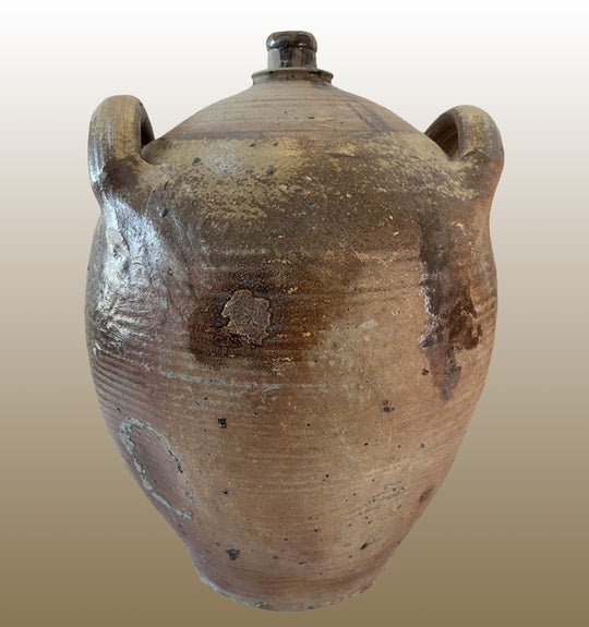 19c French Provincial Stoneware Olive Oil Jug