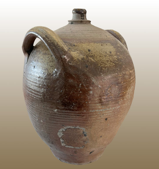19c French Provincial Stoneware Olive Oil Jug