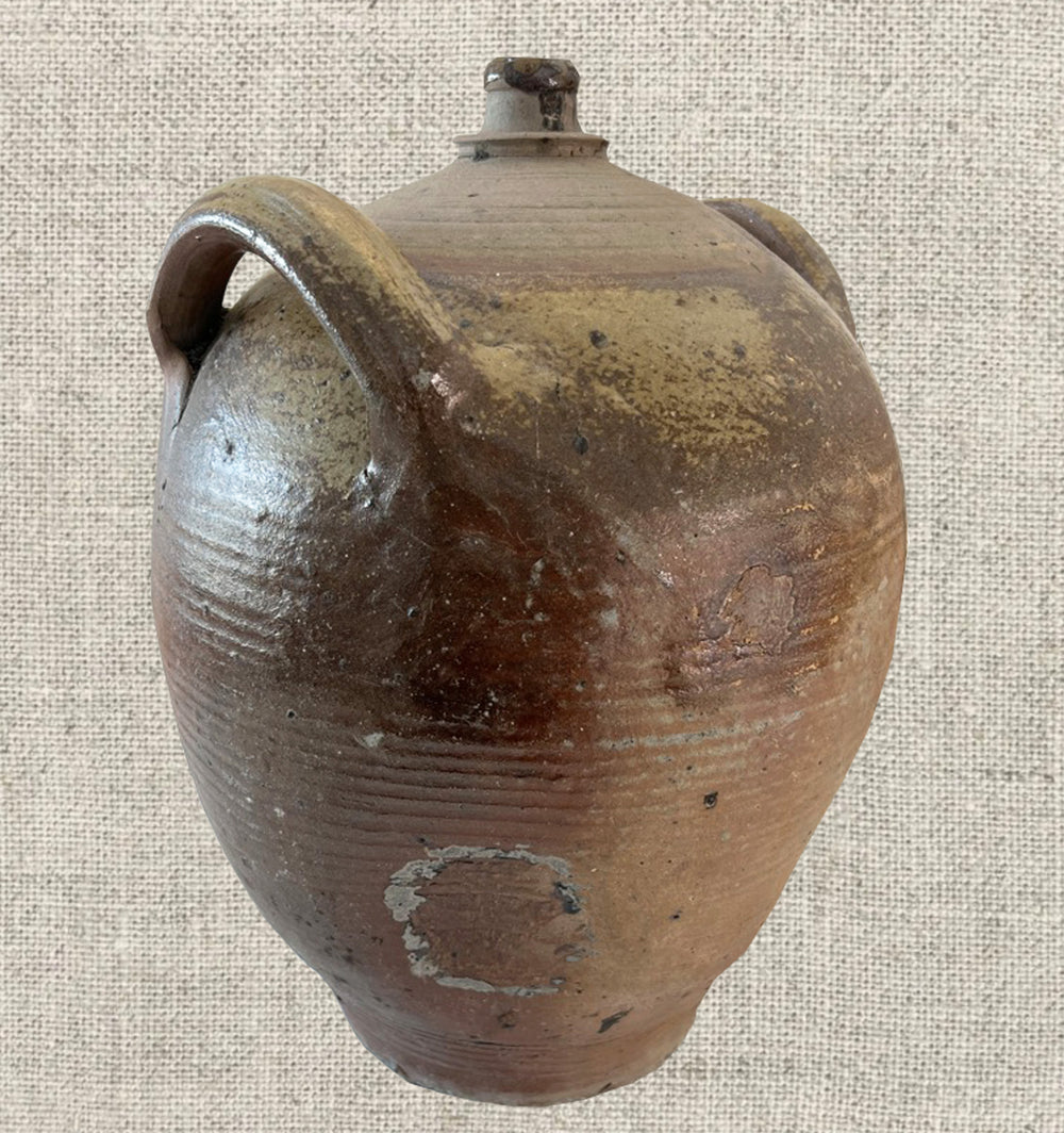 French Provincial Stoneware Olive Oil Jug