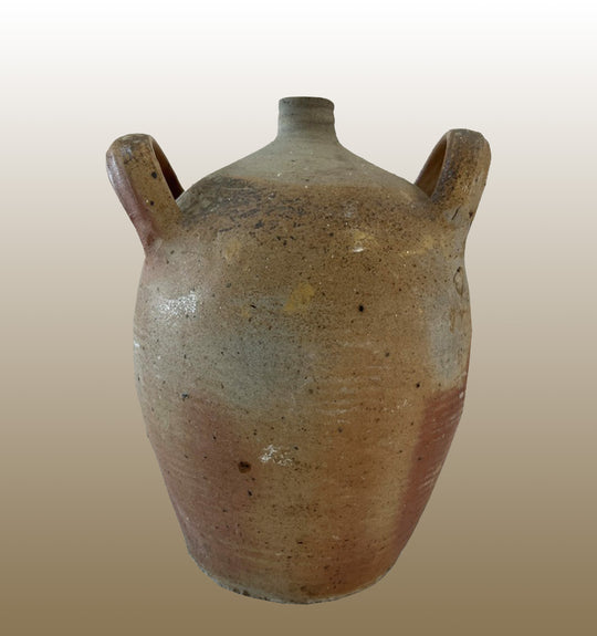 19c French Provincial Stoneware Olive Oil Jug