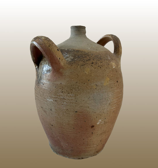 19c French Provincial Stoneware Olive Oil Jug