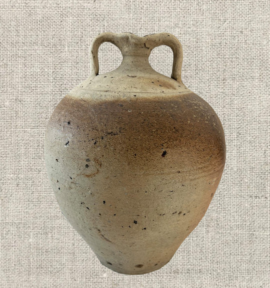 French Provincial Stoneware Double Handle Water Jug