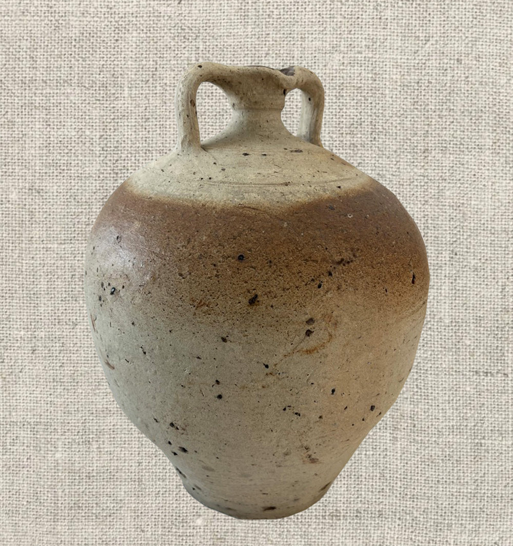 French Provincial Stoneware Double Handle Water Jug