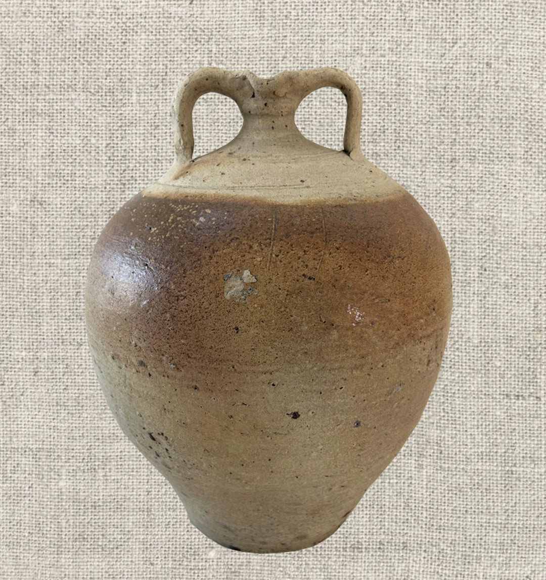 French Provincial Stoneware Double Handle Water Jug