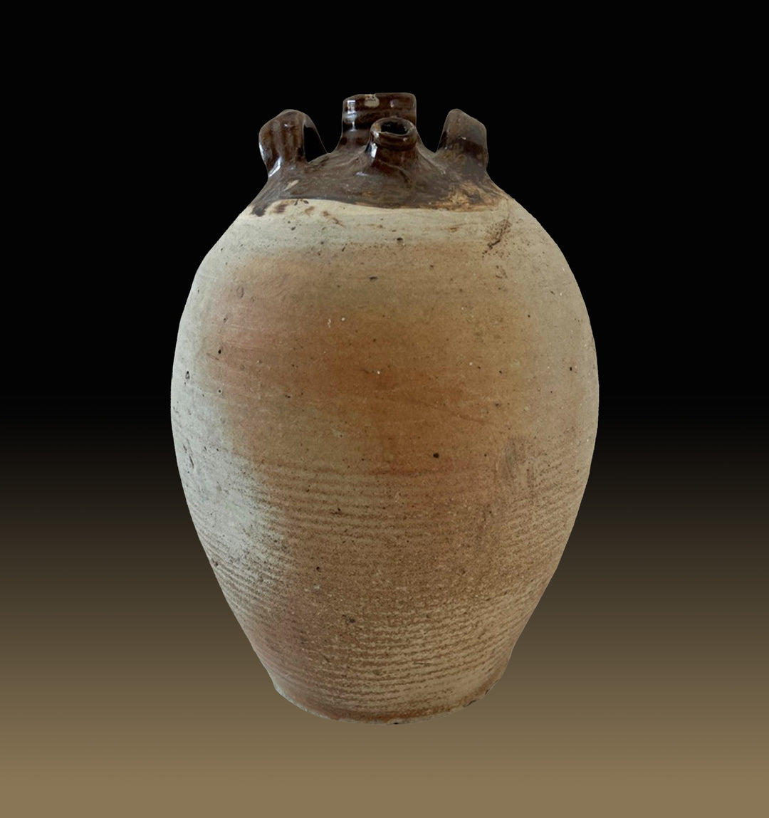 19c French Provincial Stoneware Olive Oil Jug