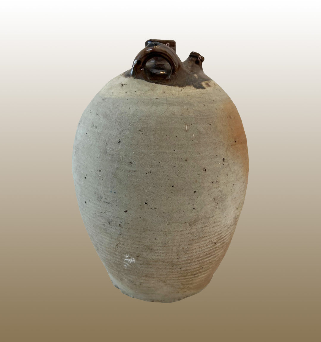 19c French Provincial Stoneware Olive Oil Jug