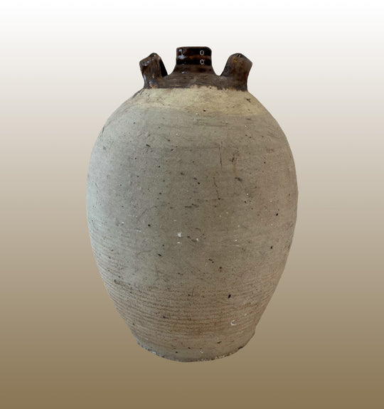 19c French Provincial Stoneware Olive Oil Jug