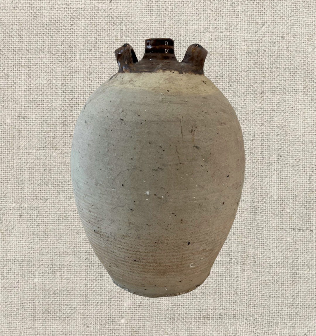 French Provincial Stoneware Olive Oil Jug