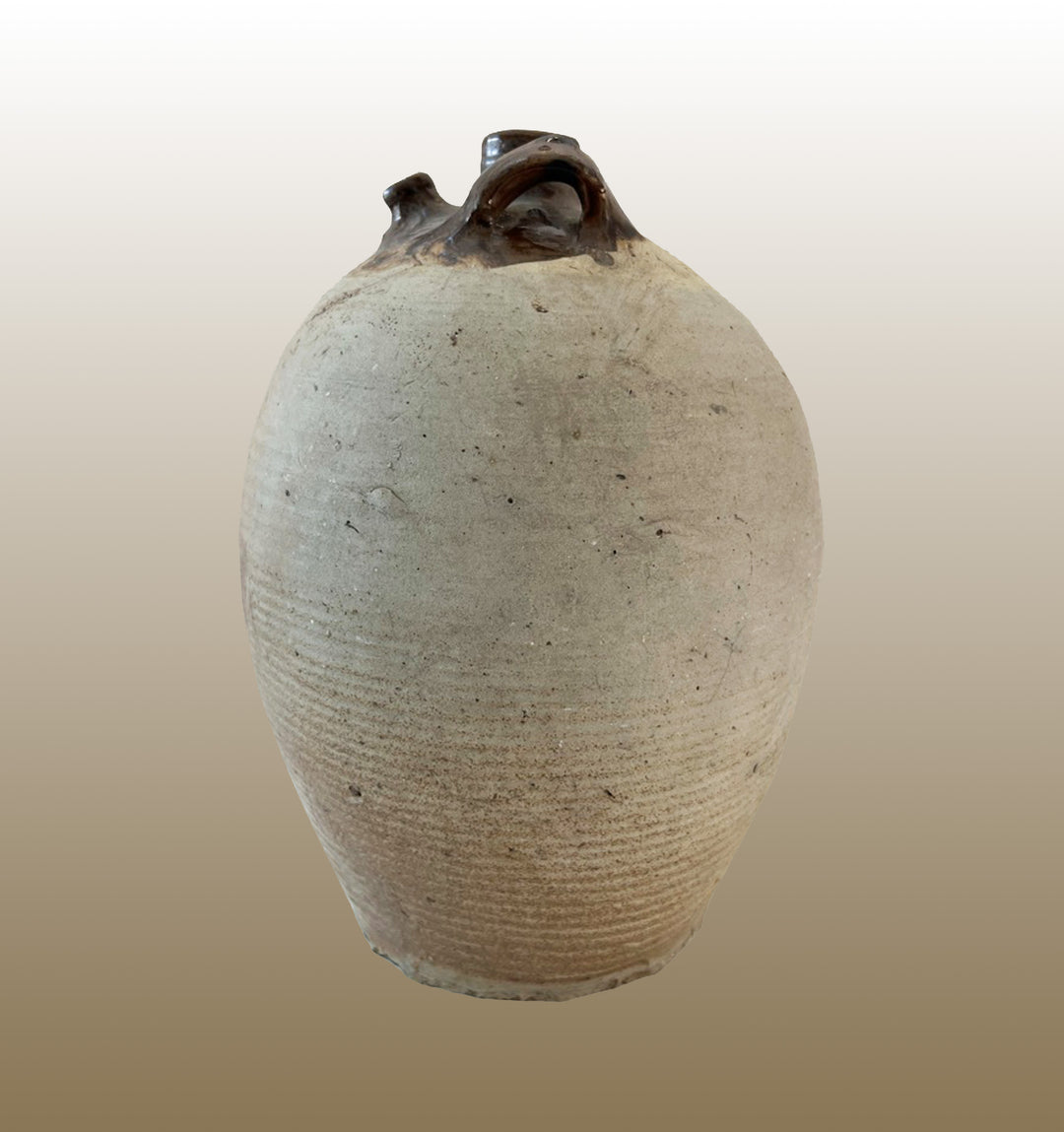 19c French Provincial Stoneware Olive Oil Jug