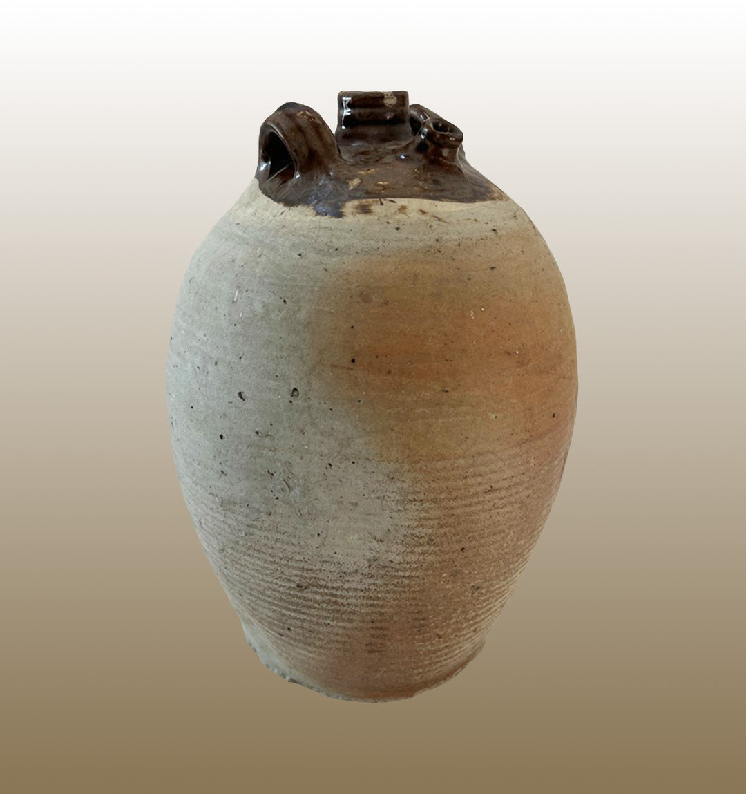 19c French Provincial Stoneware Olive Oil Jug