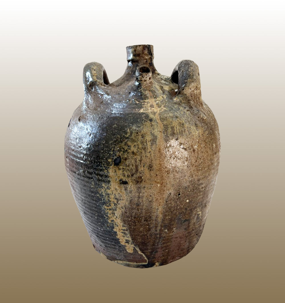 19c French Provincial Stoneware Olive Oil Jug