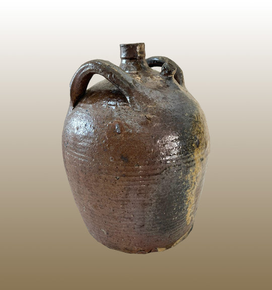 19c French Provincial Stoneware Olive Oil Jug