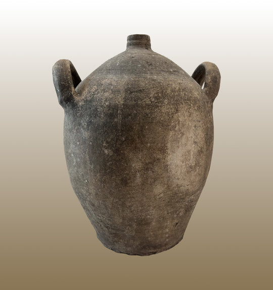 19c French Provincial Stoneware Olive Oil Jug