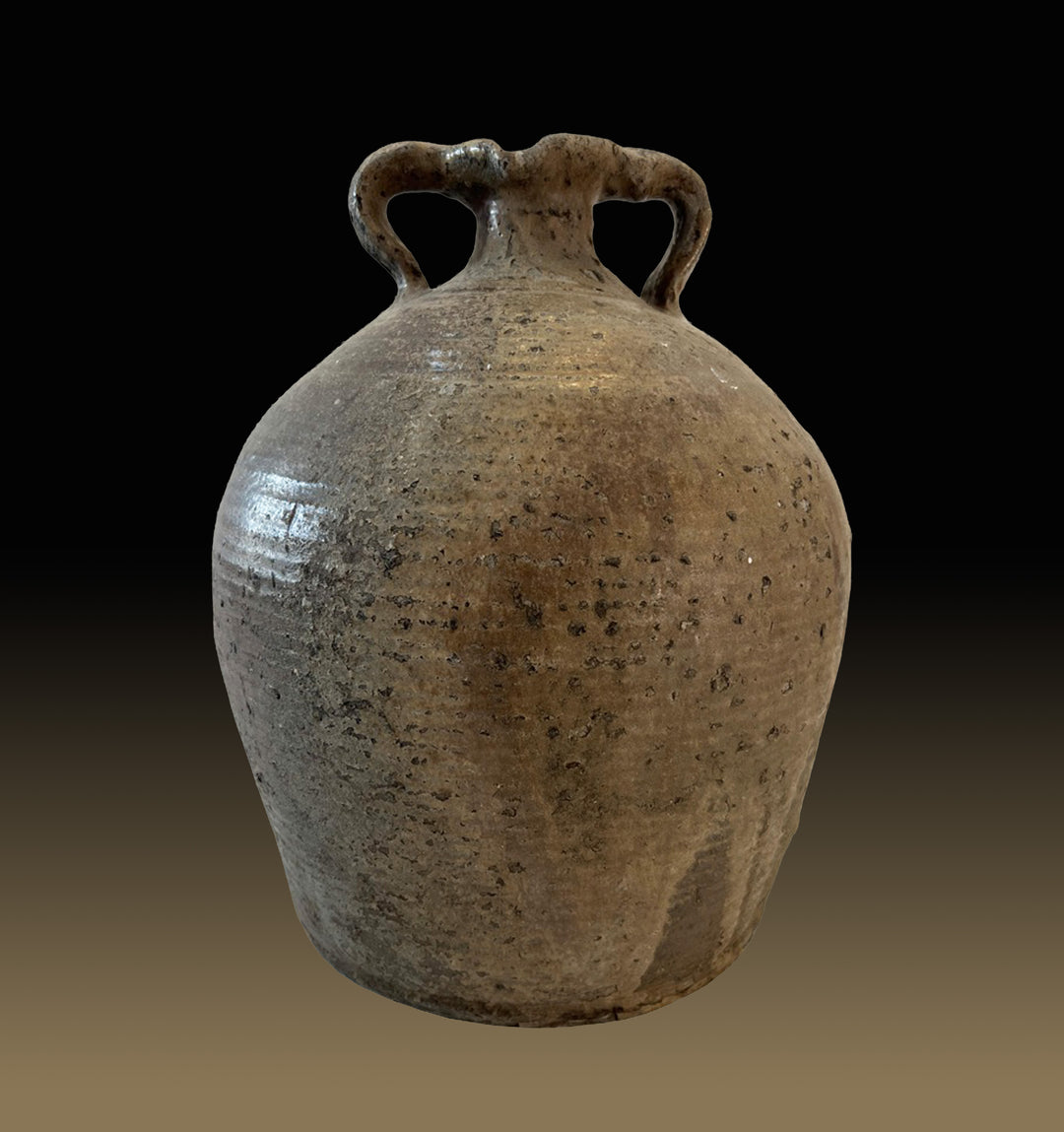 19c French Provincial Stoneware Double Handle Water Jug