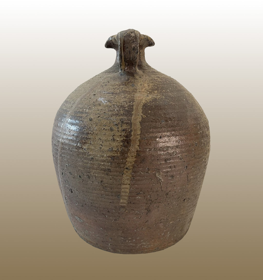 19c French Provincial Stoneware Double Handle Water Jug