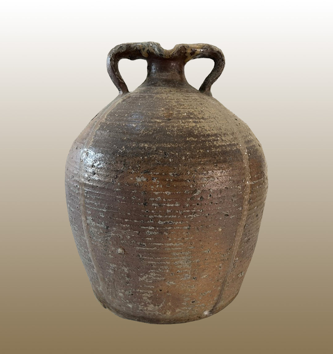 19c French Provincial Stoneware Double Handle Water Jug