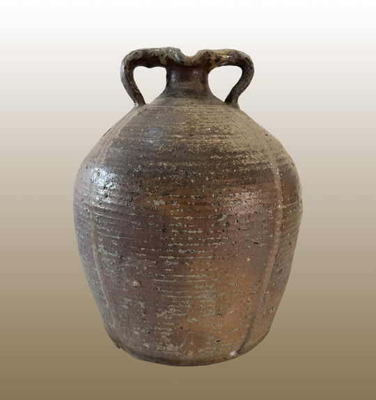 19c French Provincial Stoneware Double Handle Water Jug