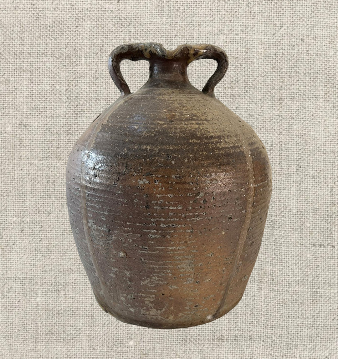 French Provincial Stoneware Double Handle Water Jug