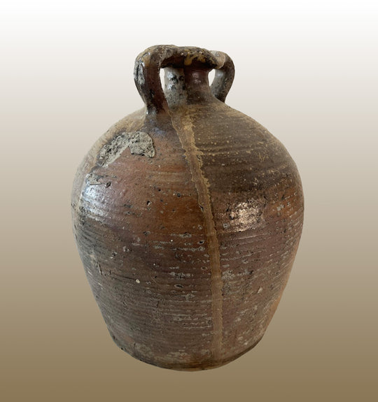 19c French Provincial Stoneware Double Handle Water Jug