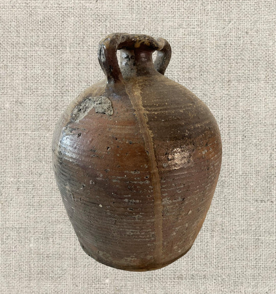 French Provincial Stoneware Double Handle Water Jug