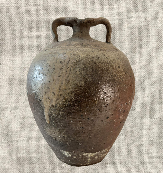 French Provincial Stoneware Double Handle Water Jug