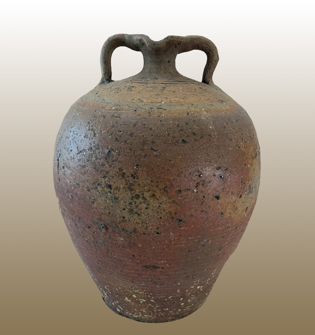 19c French Provincial Stoneware Double Handle Water Jug