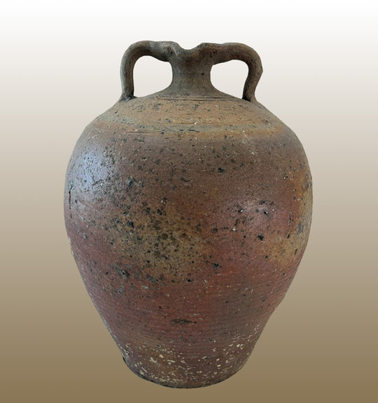 19c French Provincial Stoneware Double Handle Water Jug