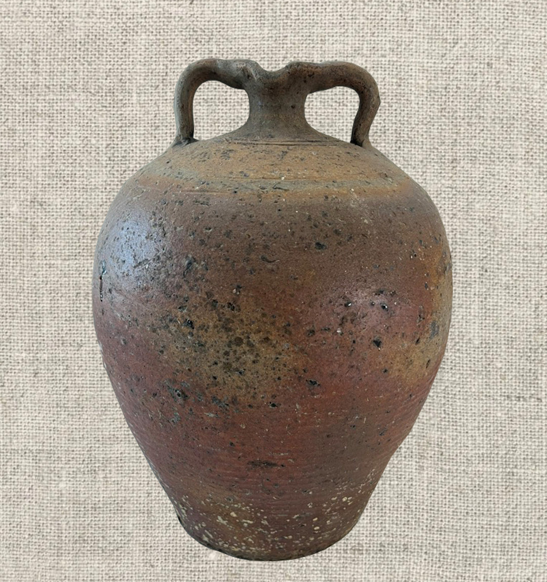 French Provincial Stoneware Double Handle Water Jug