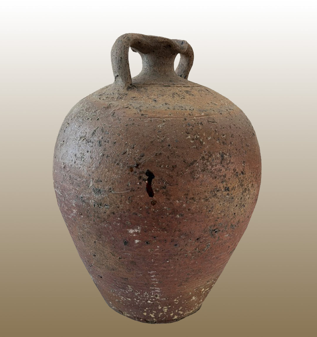 19c French Provincial Stoneware Double Handle Water Jug