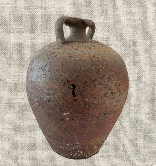 French Provincial Stoneware Double Handle Water Jug